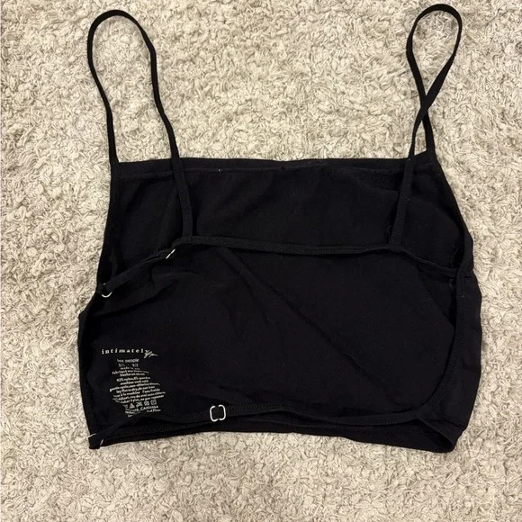 Free People Intimately Black Open Back Cropped Top - Picture 3 of 5